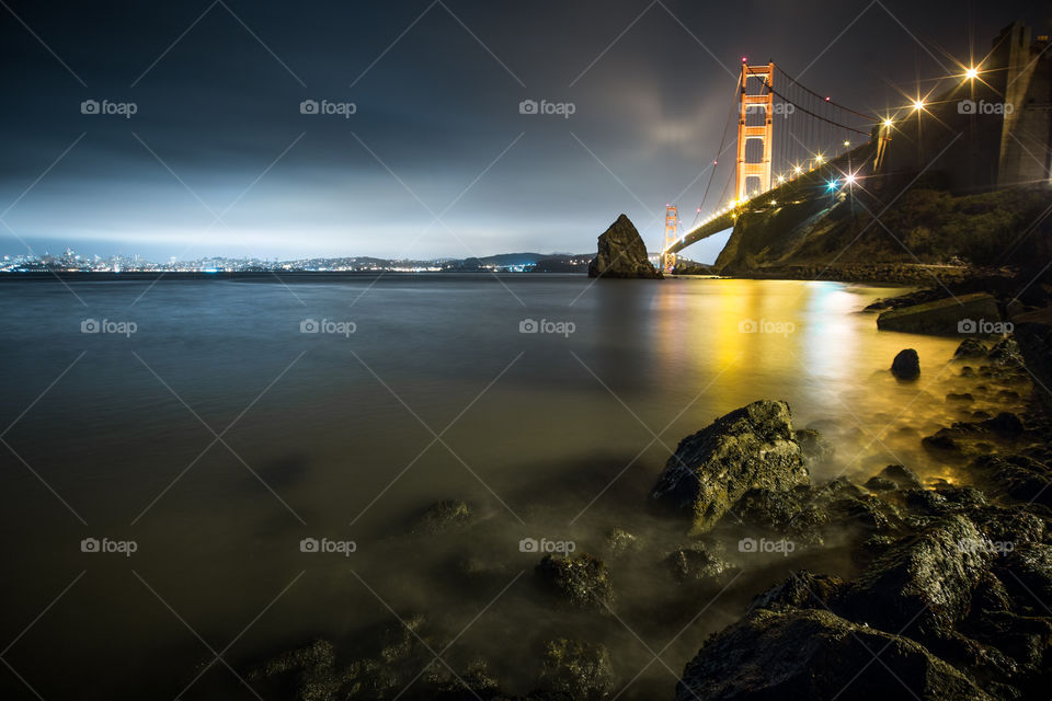 View of Golden Gate Bridge at night
