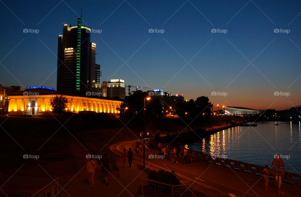 Minsk  night cityscape