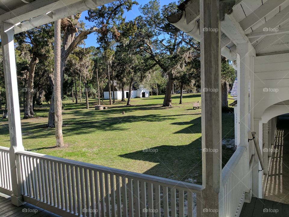 beautiful shot from the porch of the big house Kingsley slave plantation