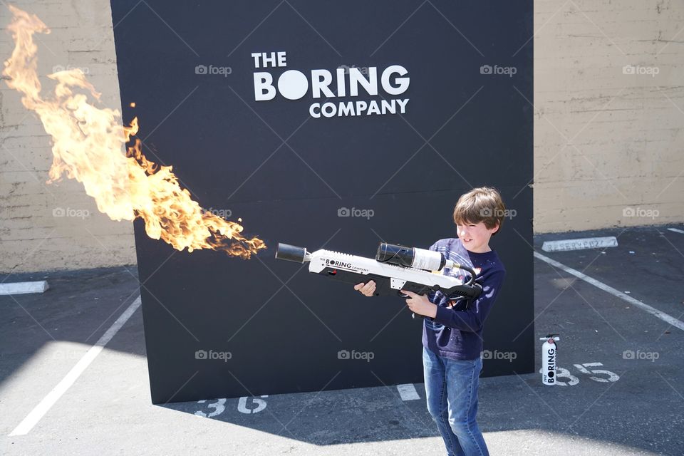 Young Boy With A Flamethrower 