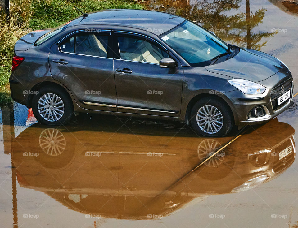 Automobile - Car - Parking - Reflection