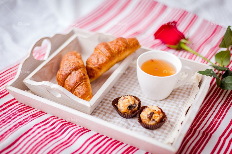 Morning breakfast in bed