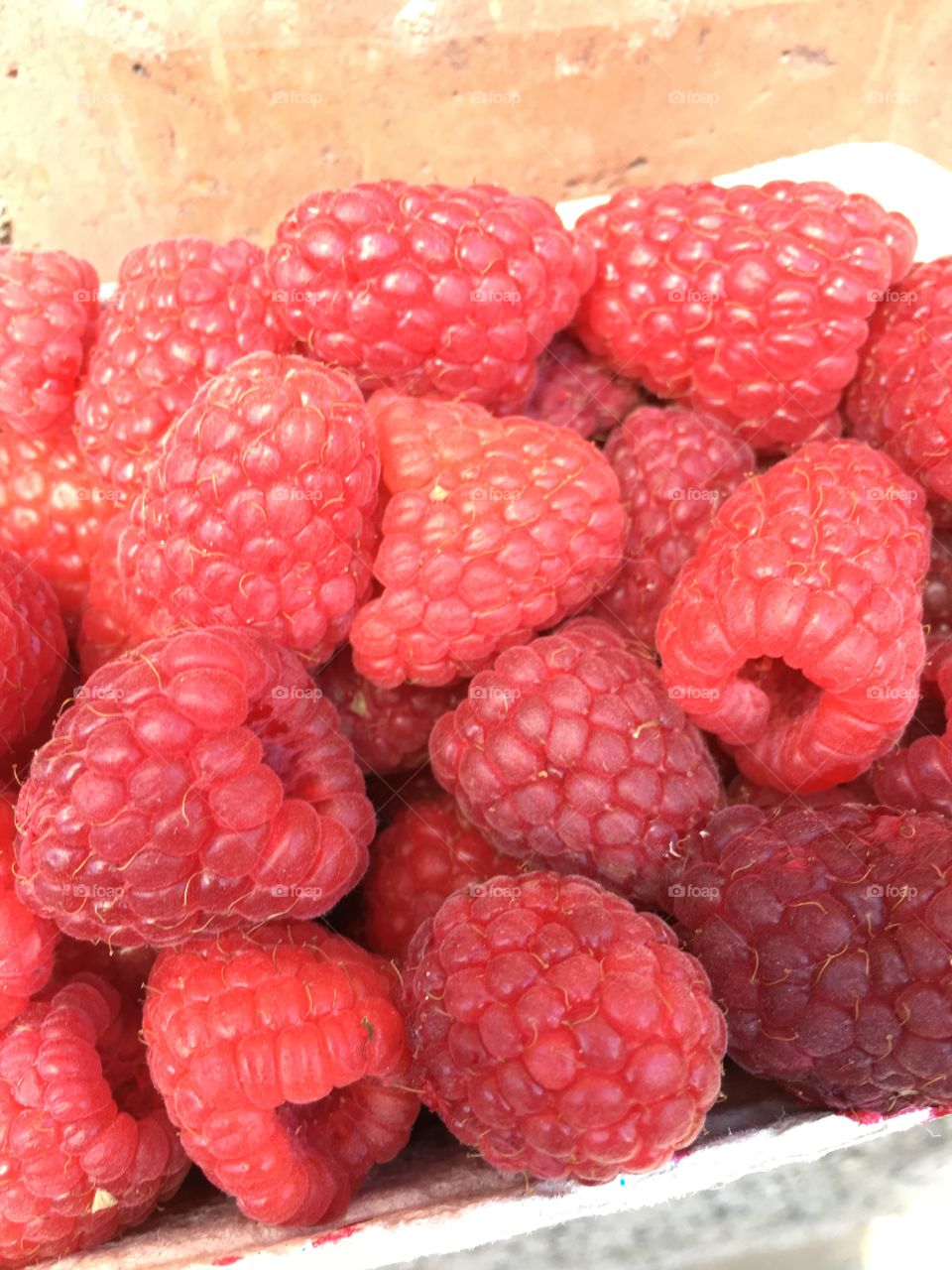 Beautiful red raspberries 