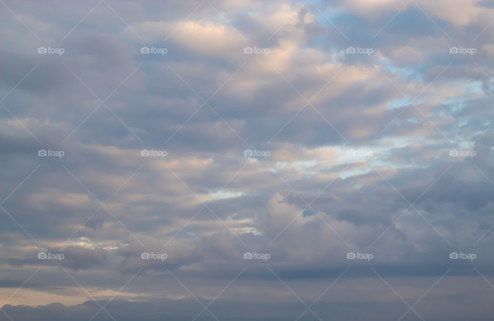 The beauty of the evening sky with clouds