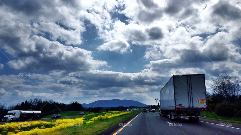 on the road sky