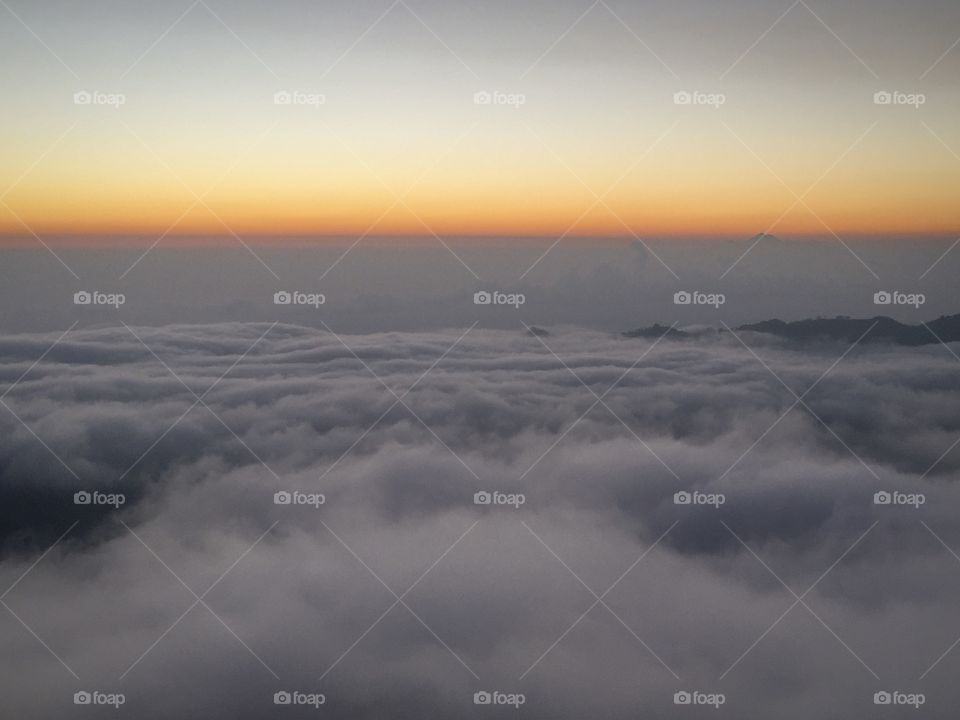 Beautiful sun rise on the top of mountain