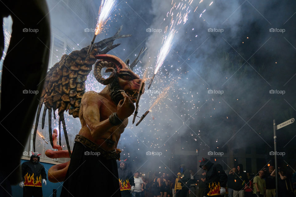 Correfoc de les Festes de Gracia. Barcelona. 