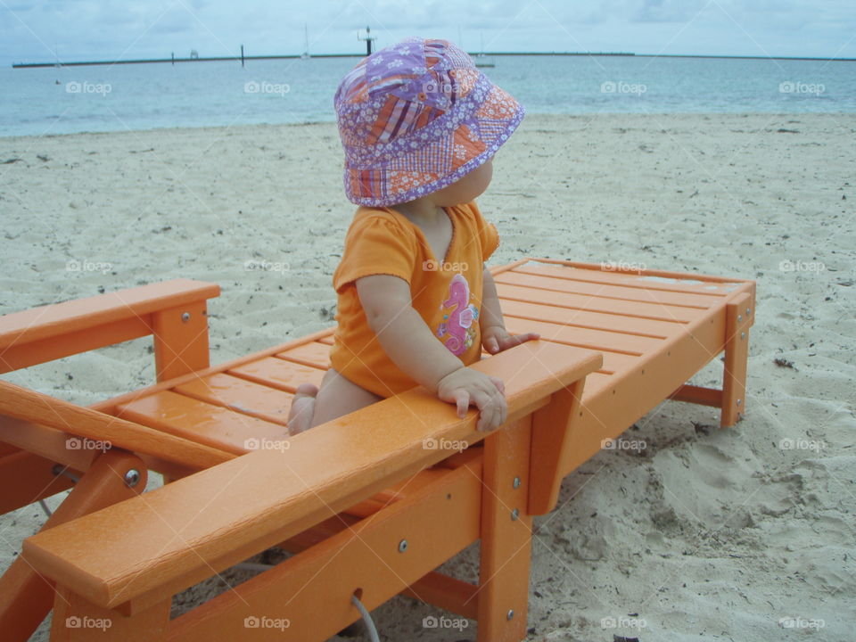 Baby enjoying the beach