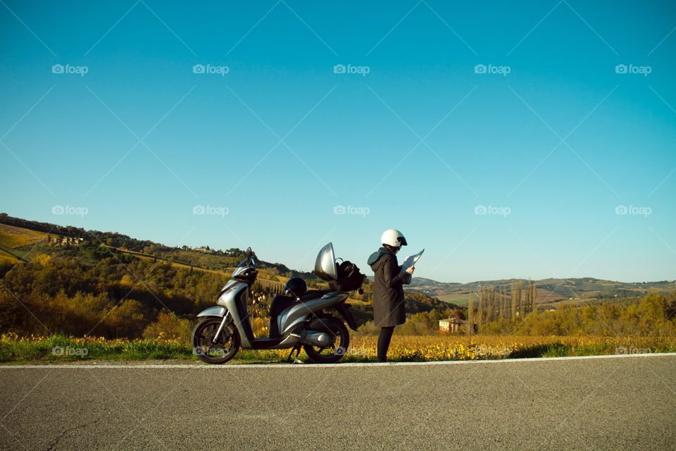 Traveling by scooter. Got lost a few times