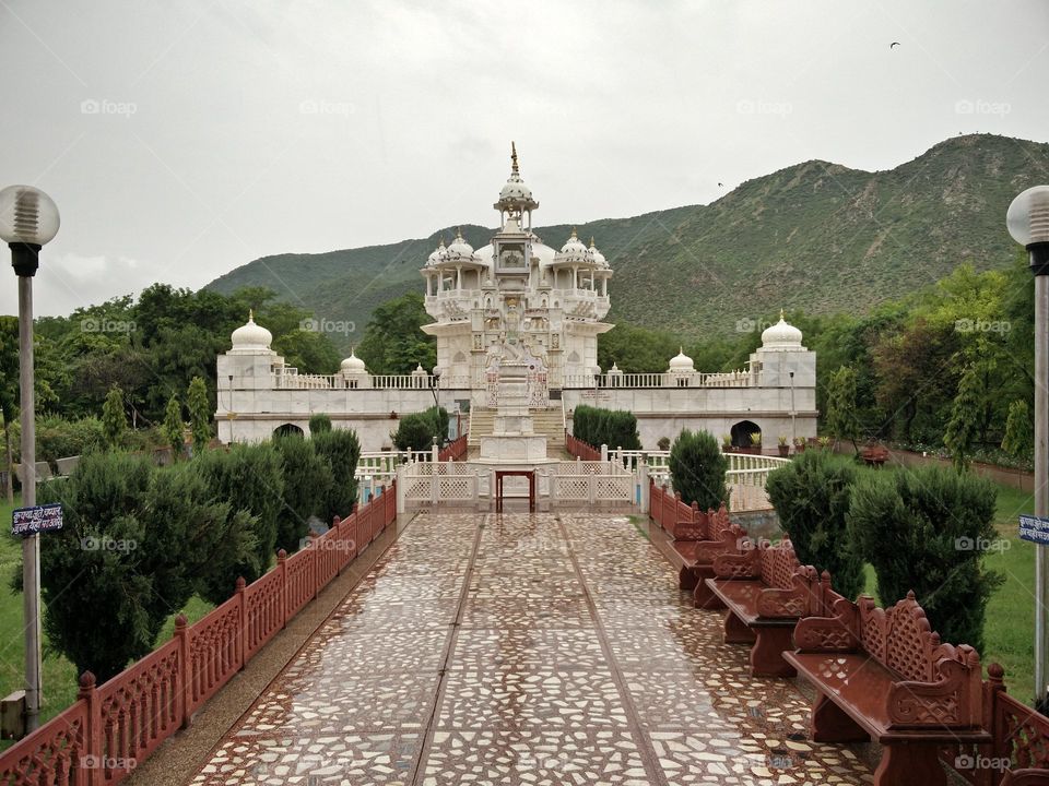 white marble temple mountain beauty