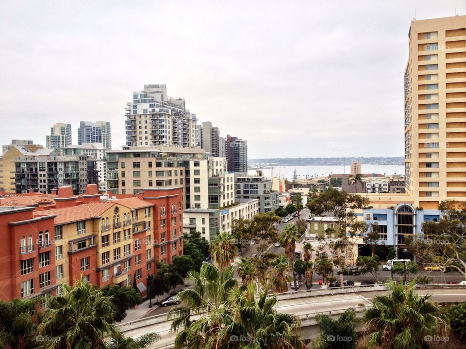 San Diego Skyline. Harbor view