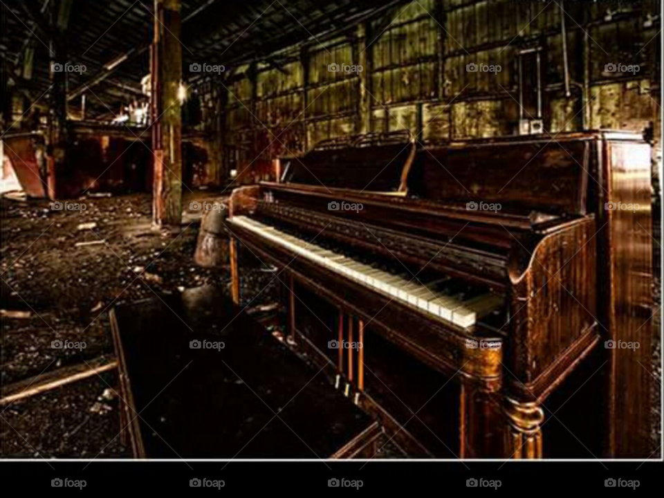 abandoned piano