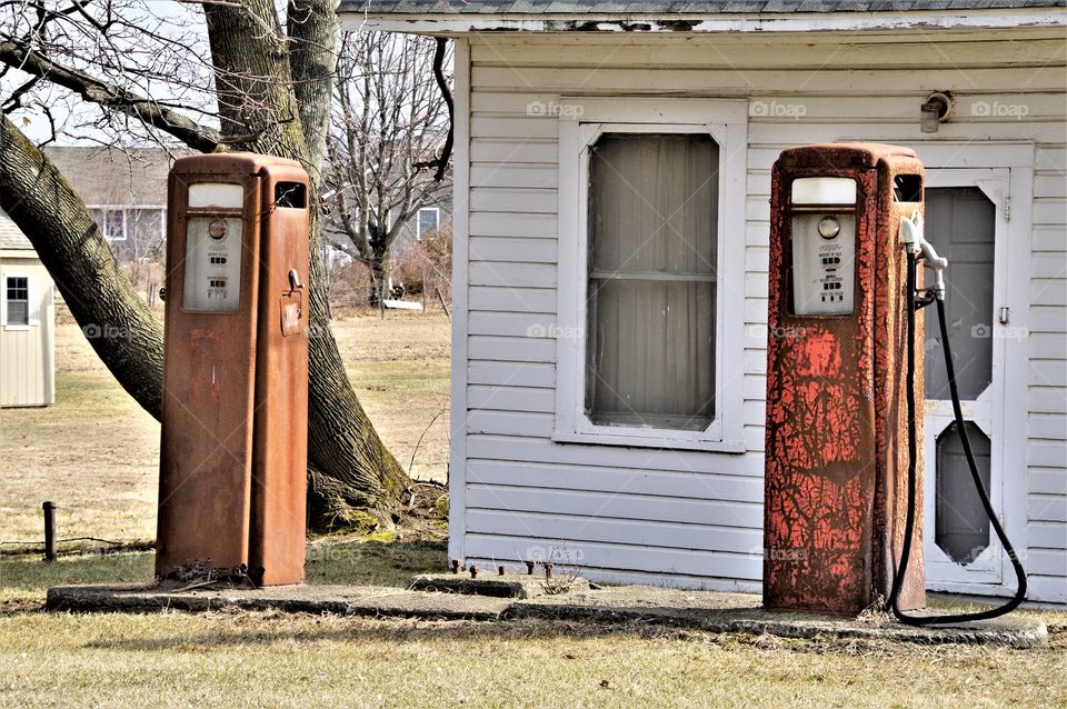 Old gas pumps