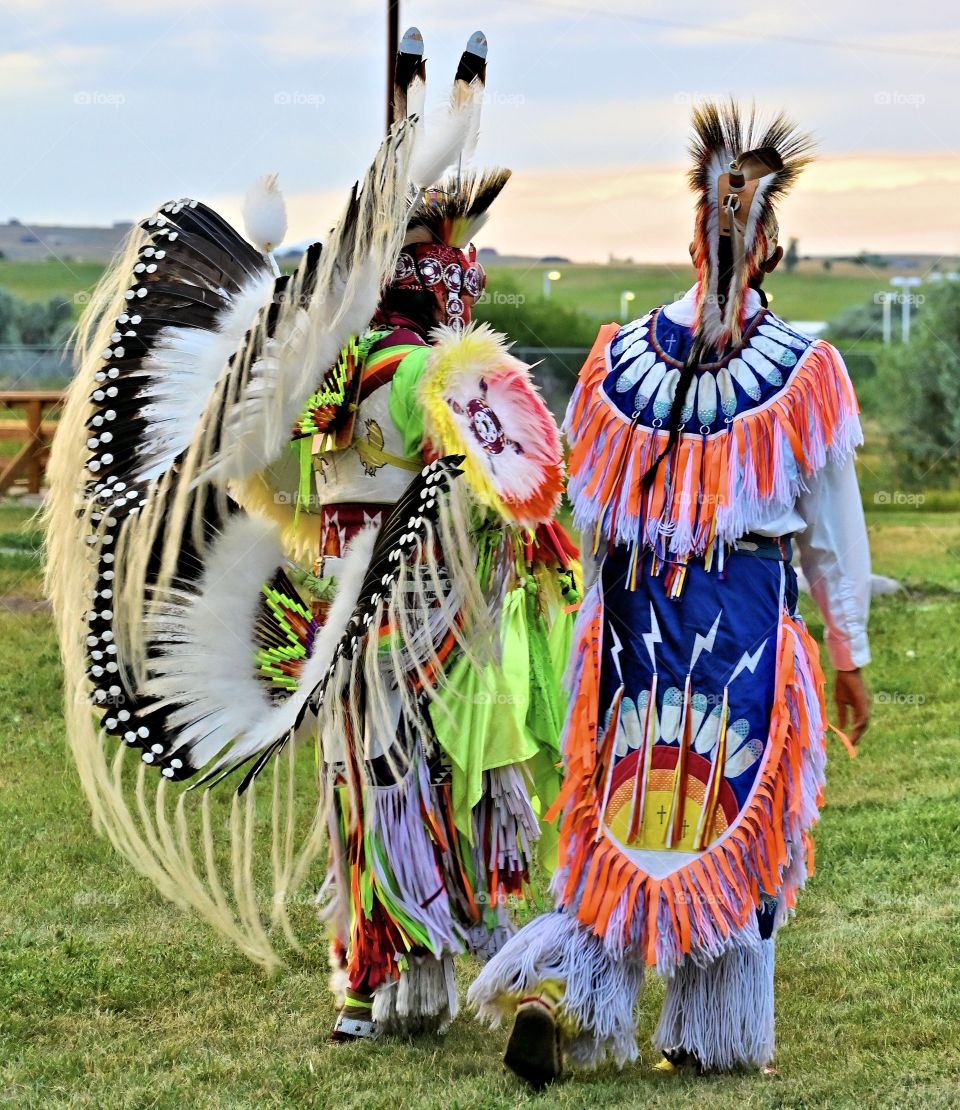 The two American Indians from Wyoming during the night dance. 