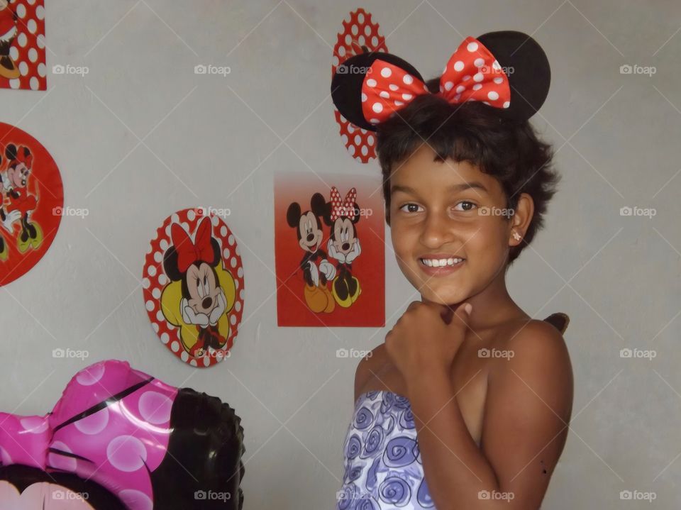 Girl in minie costume