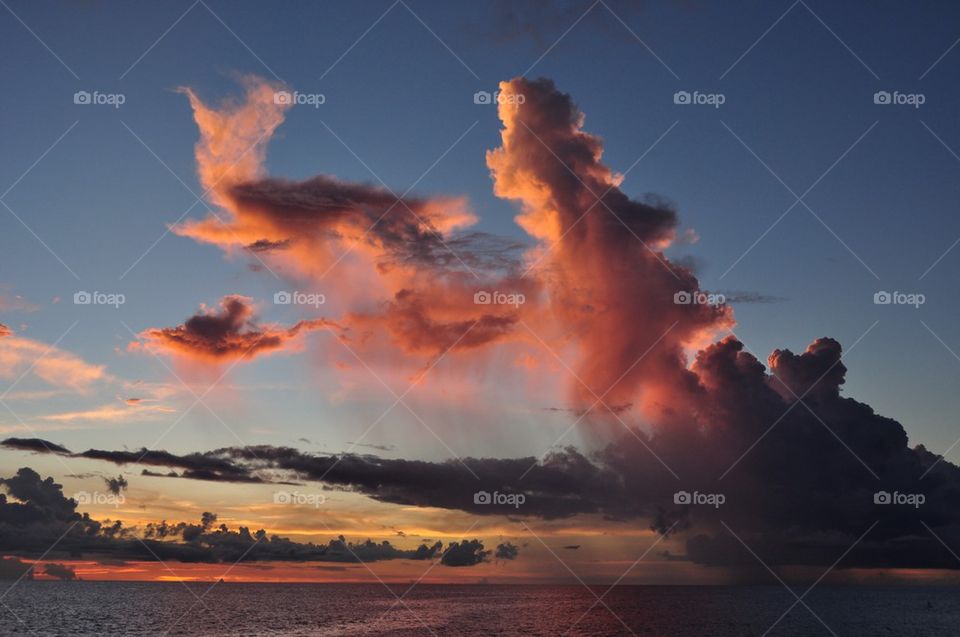 Dramatic clouds over the sea