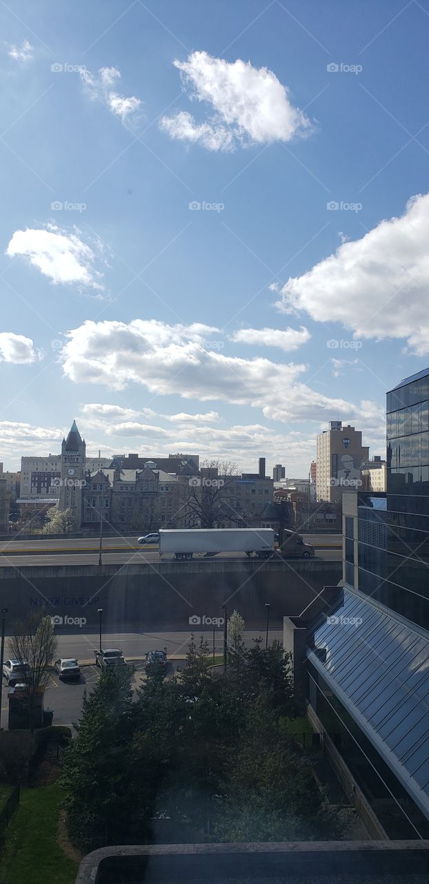 clouds over downtown