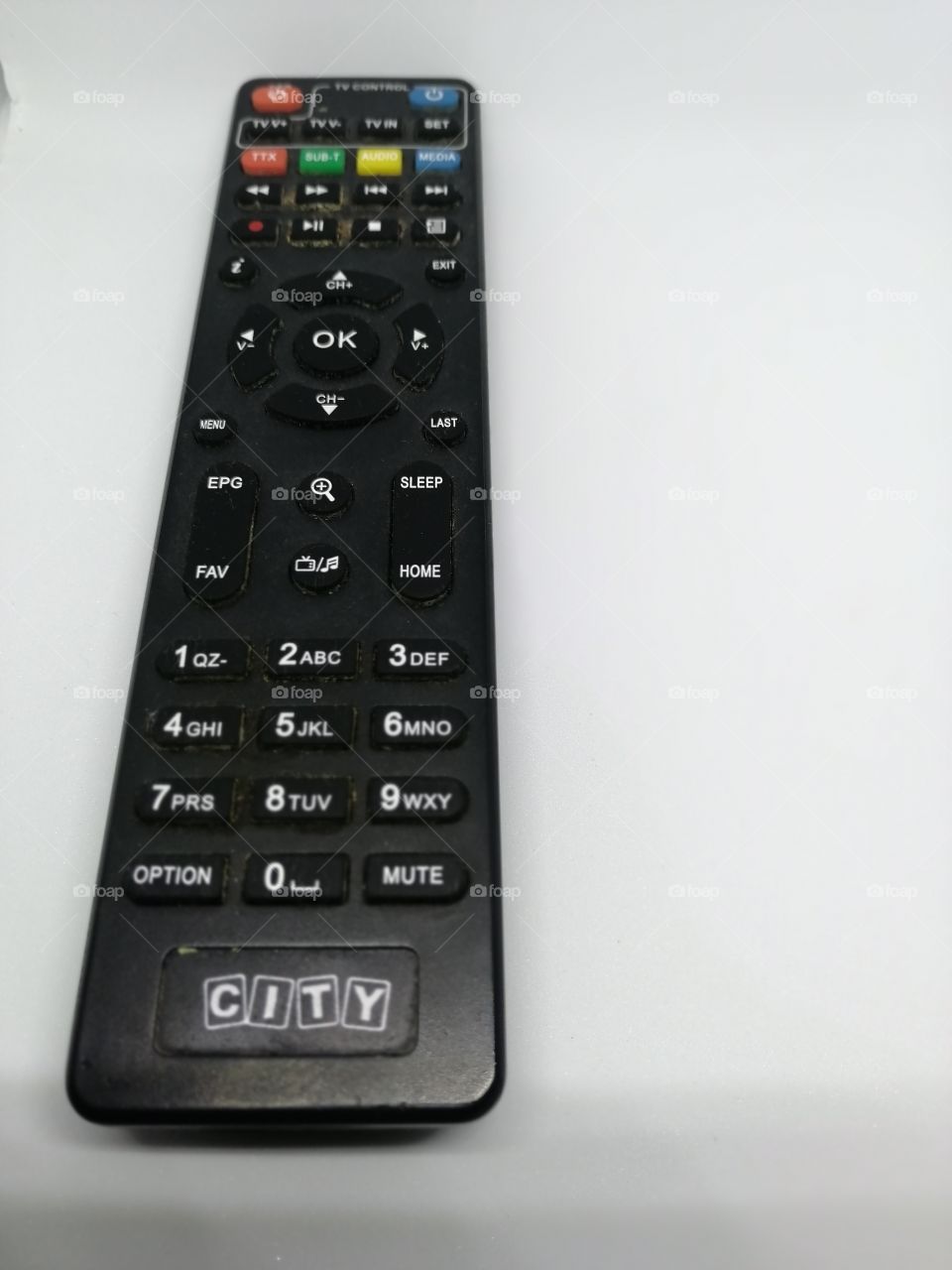 TV Remote control on white background