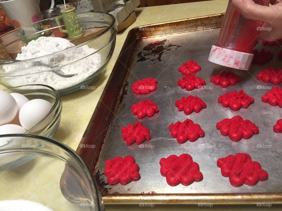 Making Christmas cookies 