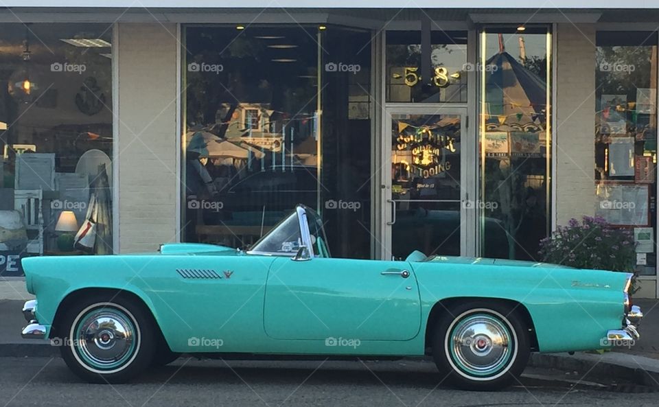 Turquoise Convertible Car