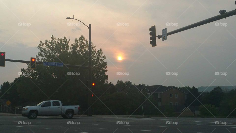 Sunset in Smokey Haze