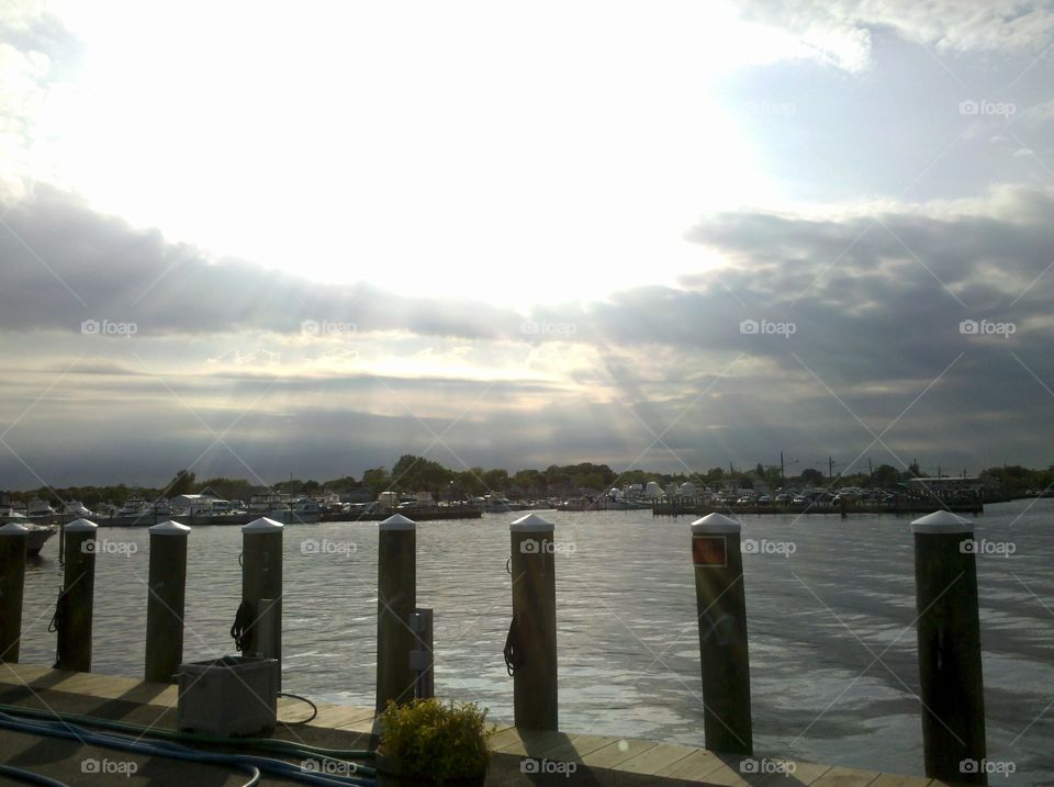 sun on the dock. by the bay