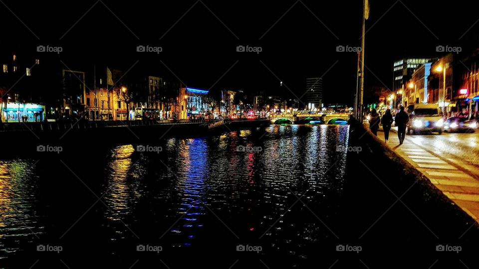 Nighttime in Dublin, Ireland