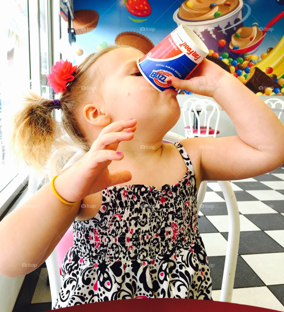 Toddler icecream Outting . Ice cream at Dairy Queen 