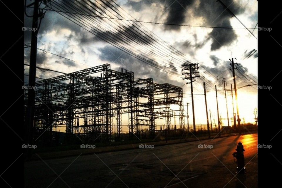 Power line sunrise