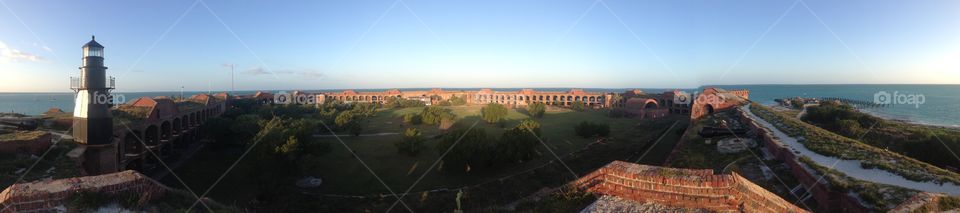 In the fort. I'm vacationing in  dry tortugas  fort Jefferson working the magic hour 
