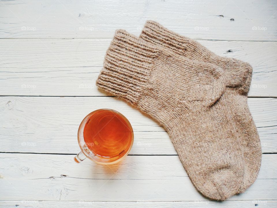 warm wool socks and a cup of tea