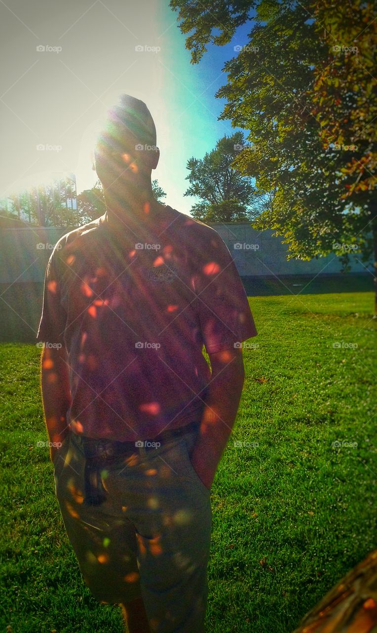 Reflections . Sun reflecting light from broken mirrors...