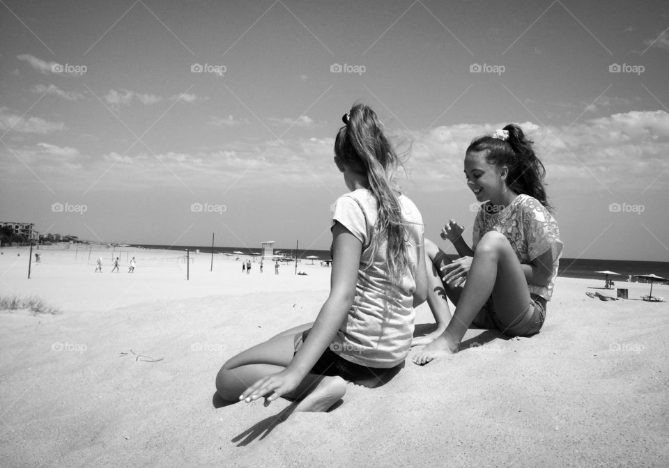 Girls on a beach