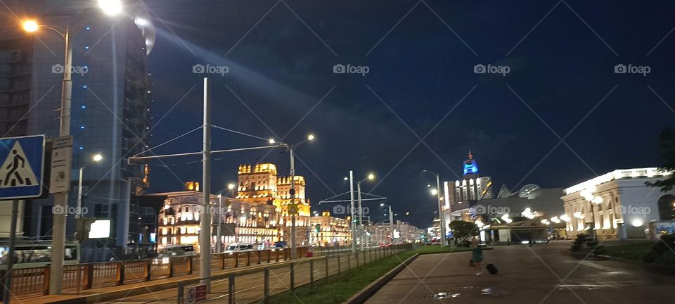 beautiful night windows light street view