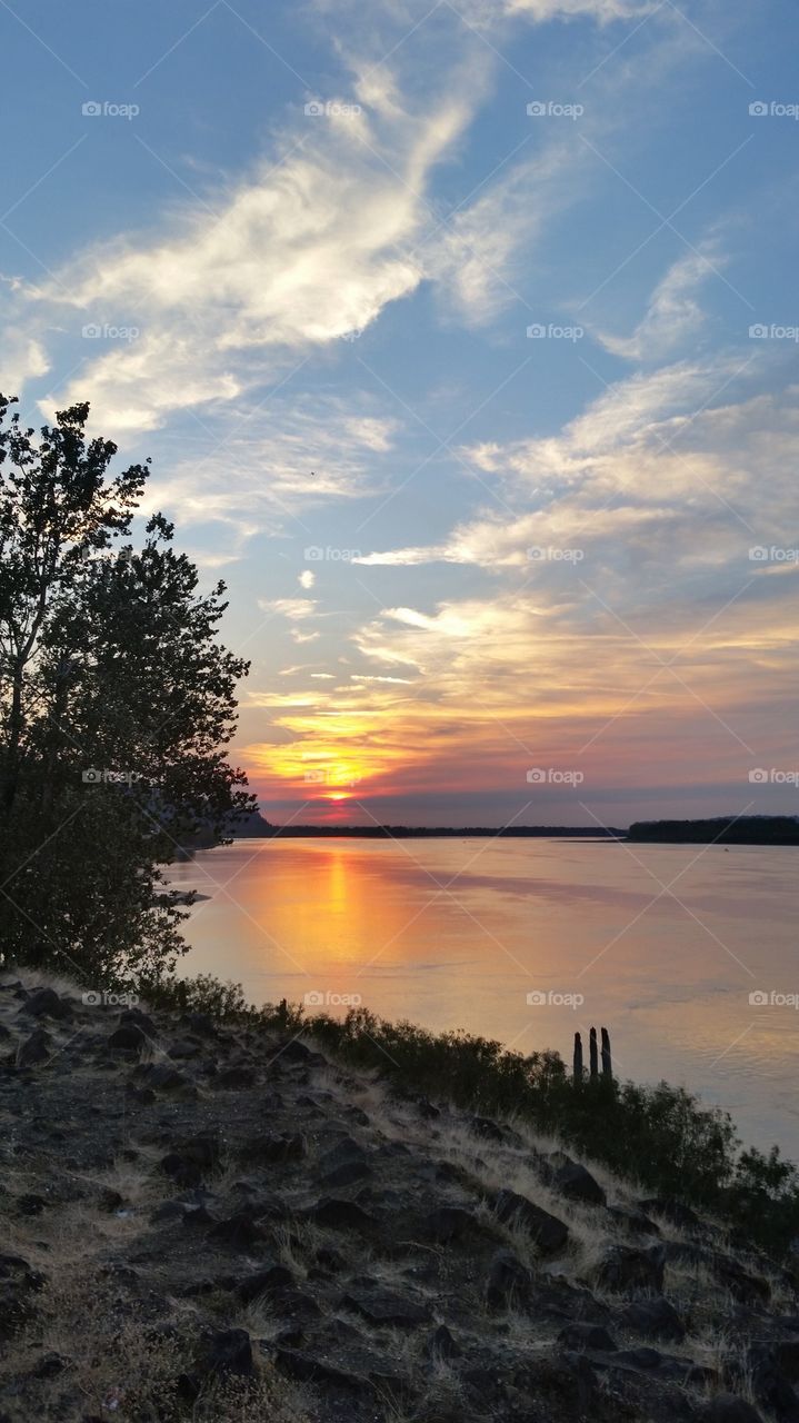 Sunset Over Columbia River