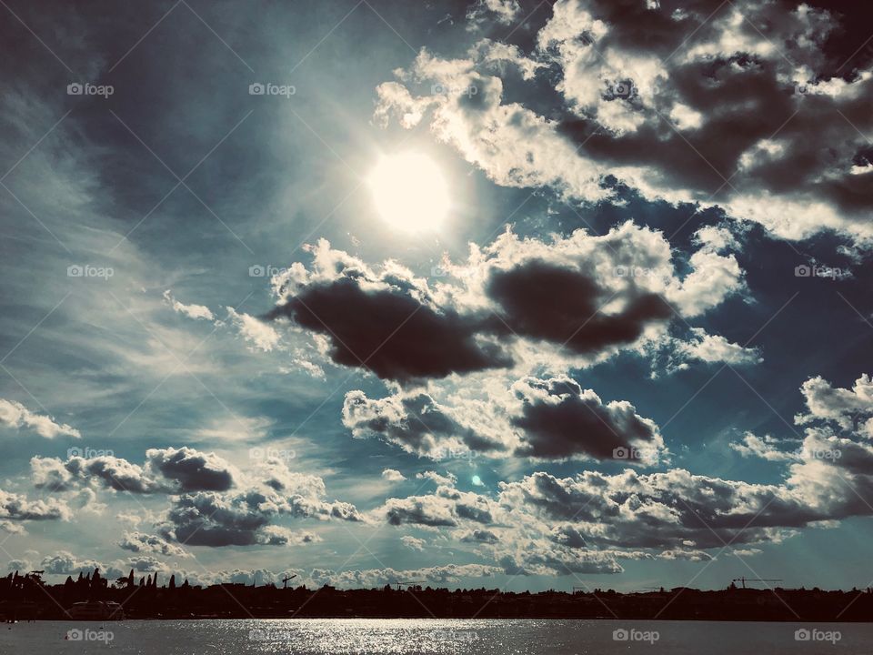Clouds in the Garda lake sky