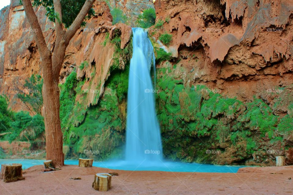 Havasu Falls in the bottom of the Grand Canyon