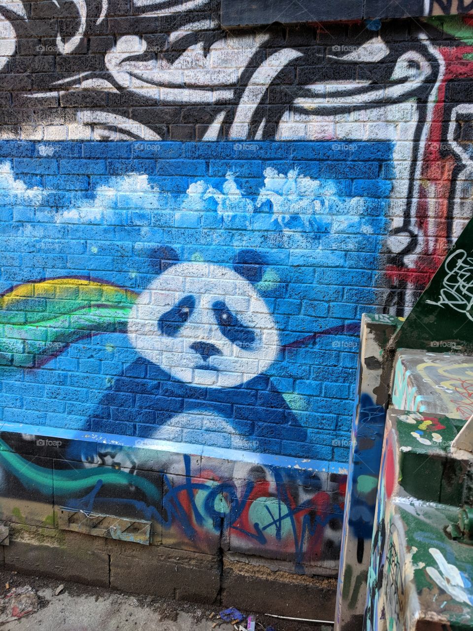Art Alley in Rapid City, South Dakota. Panda Bear Graffiti.