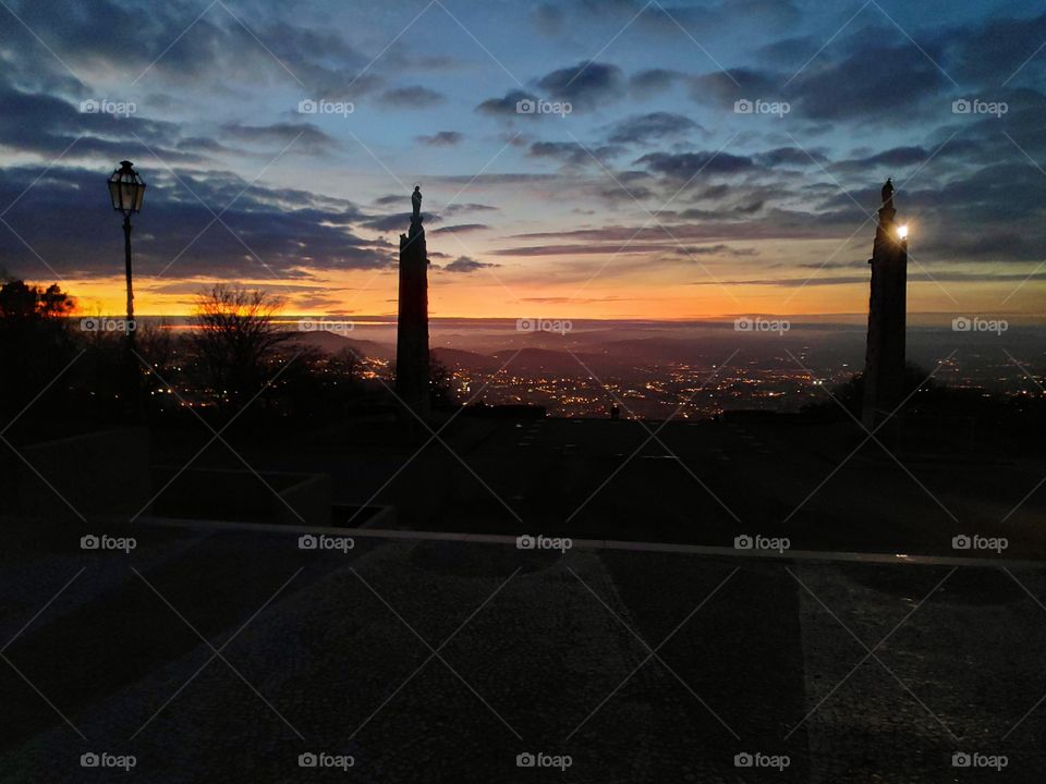 Braga under the Sunset. View from Sameiro.