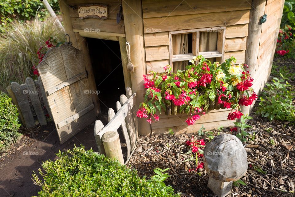 House, Wood, Garden, Yard, Flower