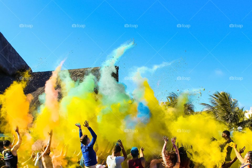 Festival of colors, highlighting the color yellow