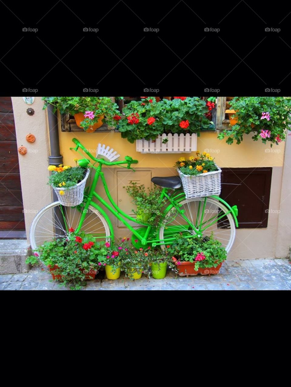 bicycle green flowers italy by OstensiblyCilla