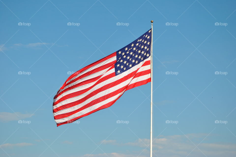 Blue Sky and Flag