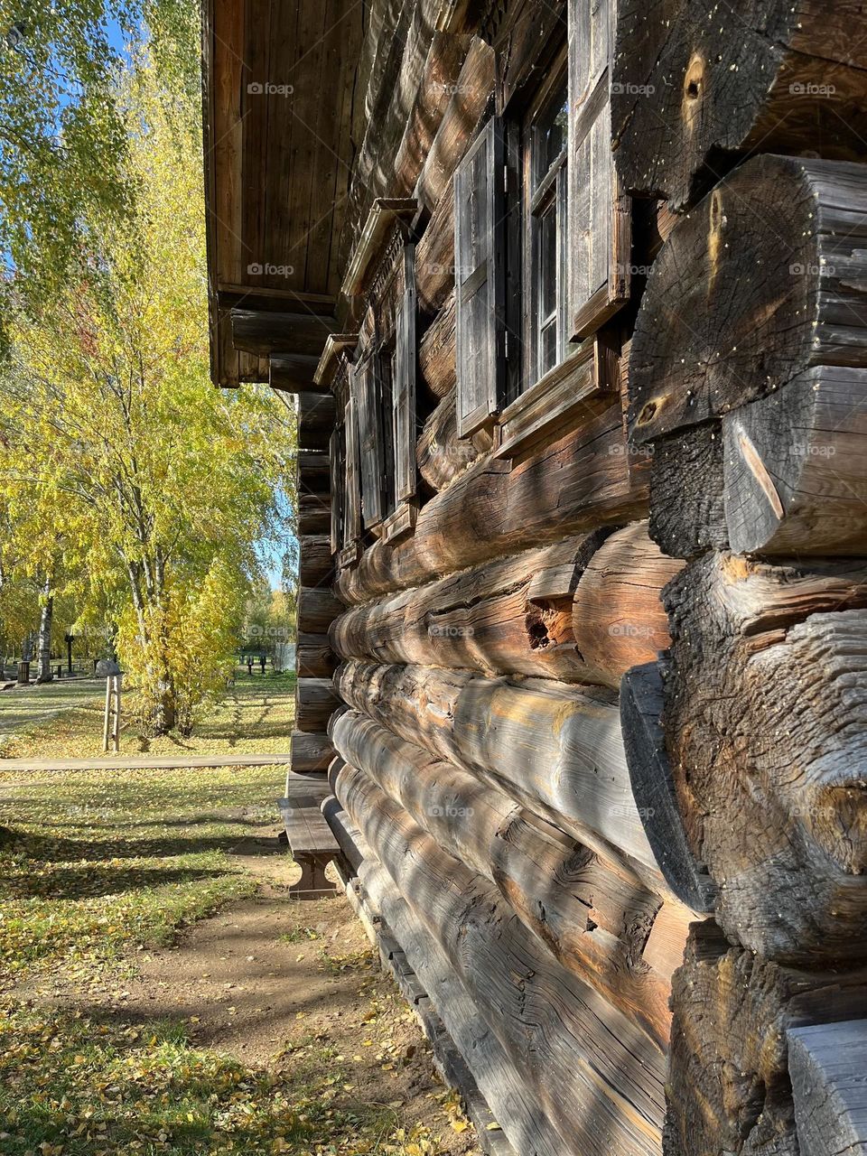 Wooden house in The museum of wooden architecture in Kostroma 