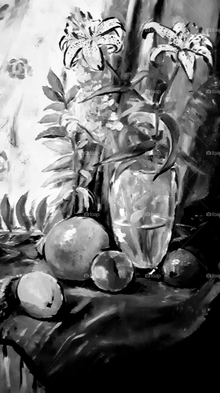 My own old still life,  just made black n white