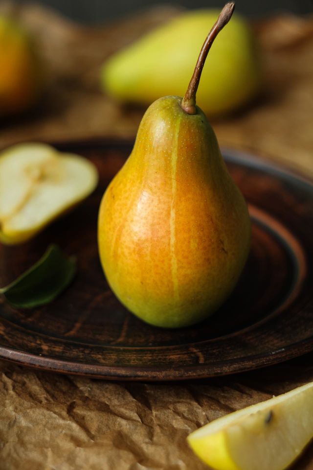 Fresh pear on a plate