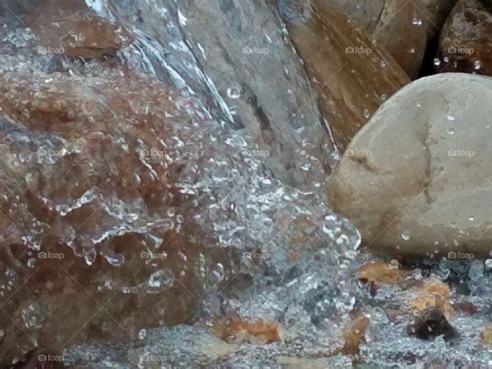 Waterfall at the Richland Hospital.
taking time to sit on a bench and watching water flowing over the rocks.