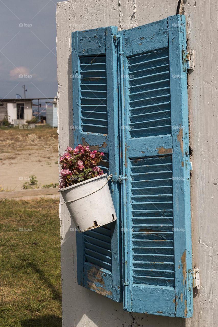 Traditional Greek house art installation