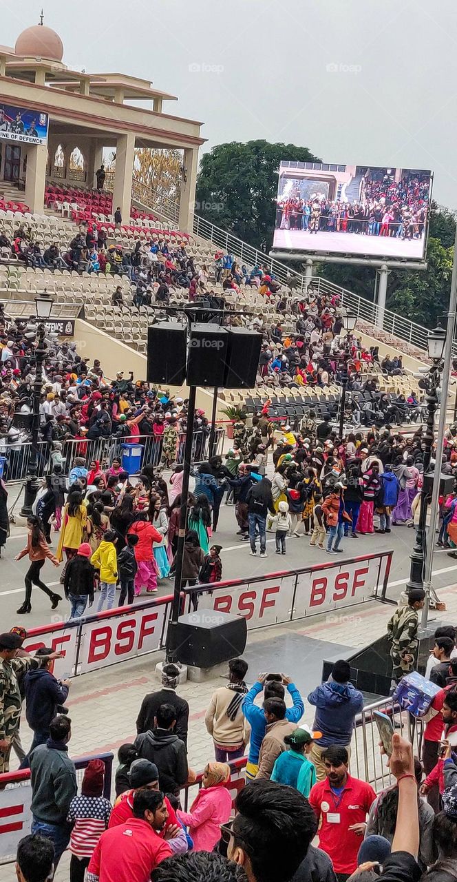 People's gathering at wagha border India Pakistan border