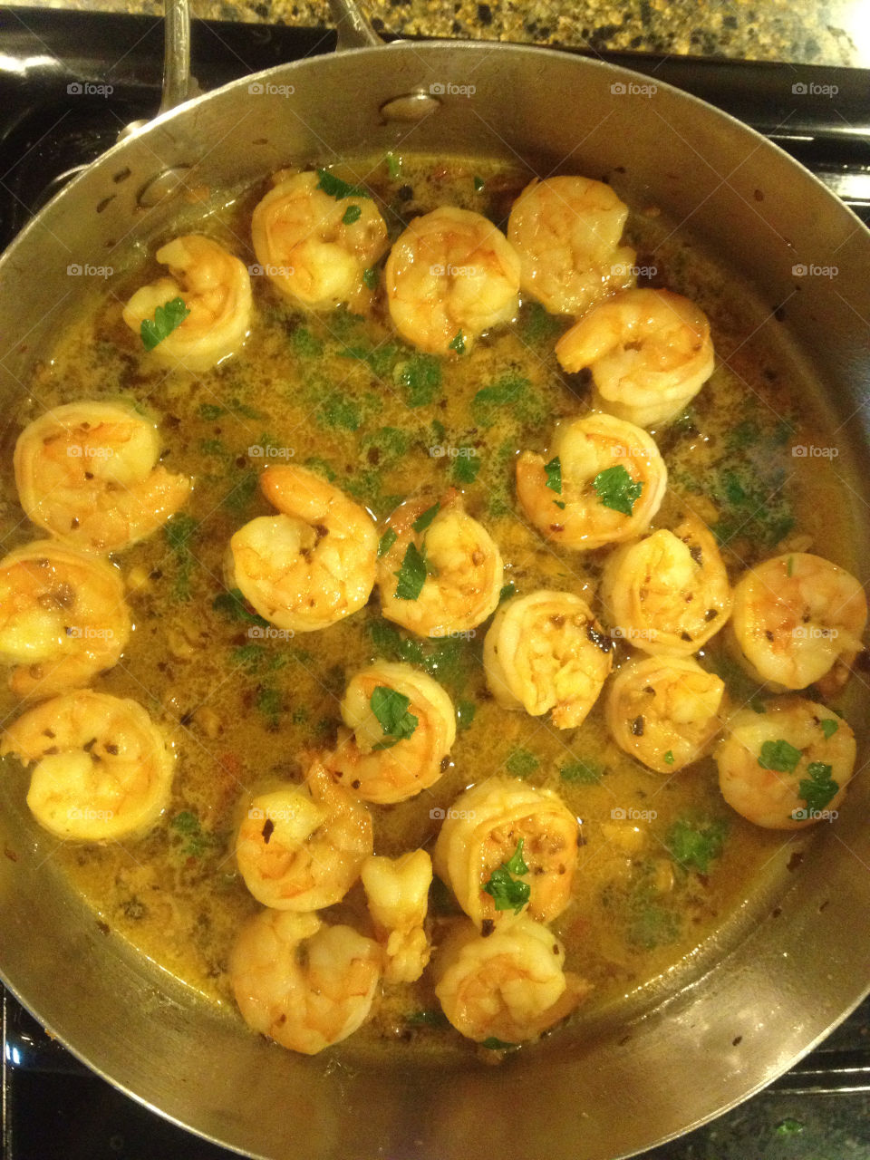 sauté home cooking garlic chili shrimp by demolime